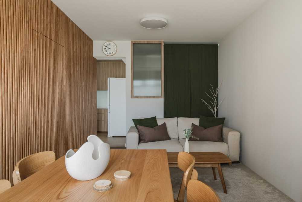 Modern Living Room with Feature Wall and Sofa
