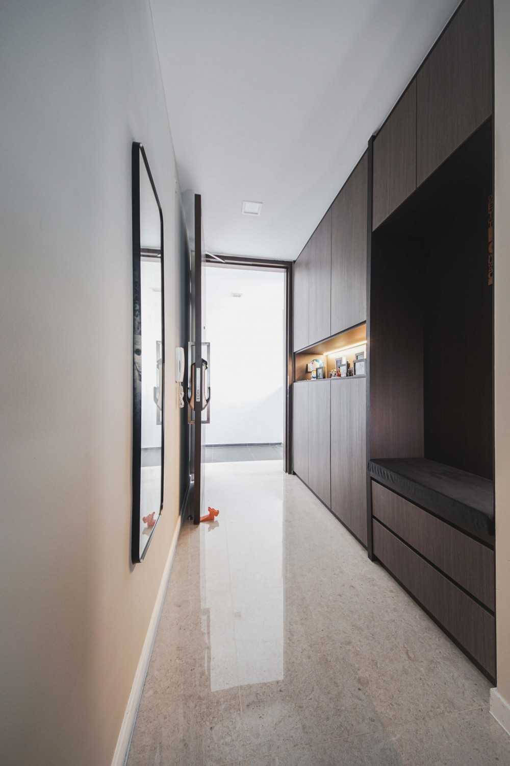 Modern Foyer with Artwork and Console Table