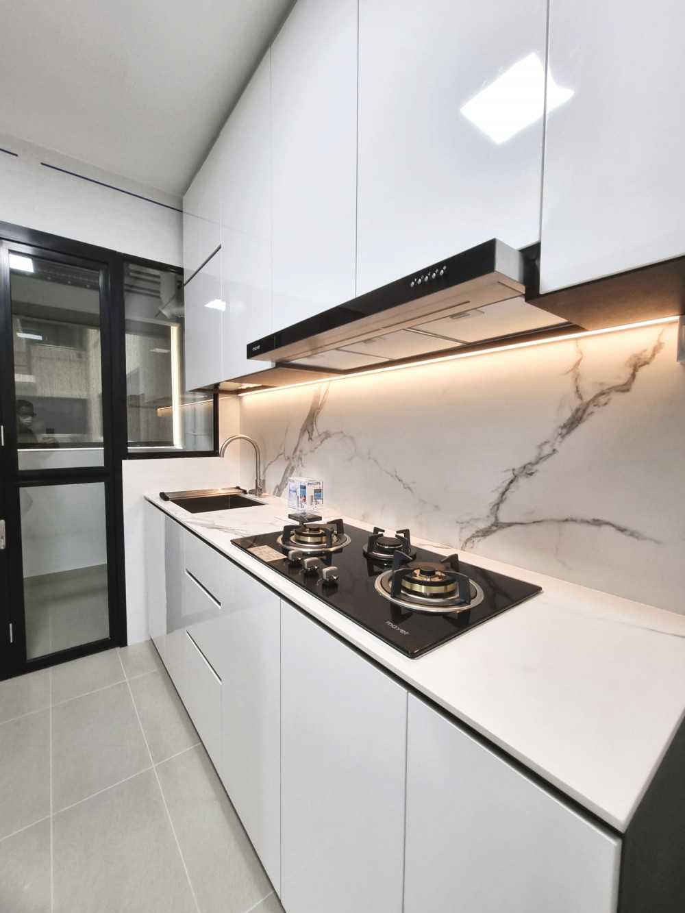 Scandinavian Kitchen with Countertop and Kitchen Accessories