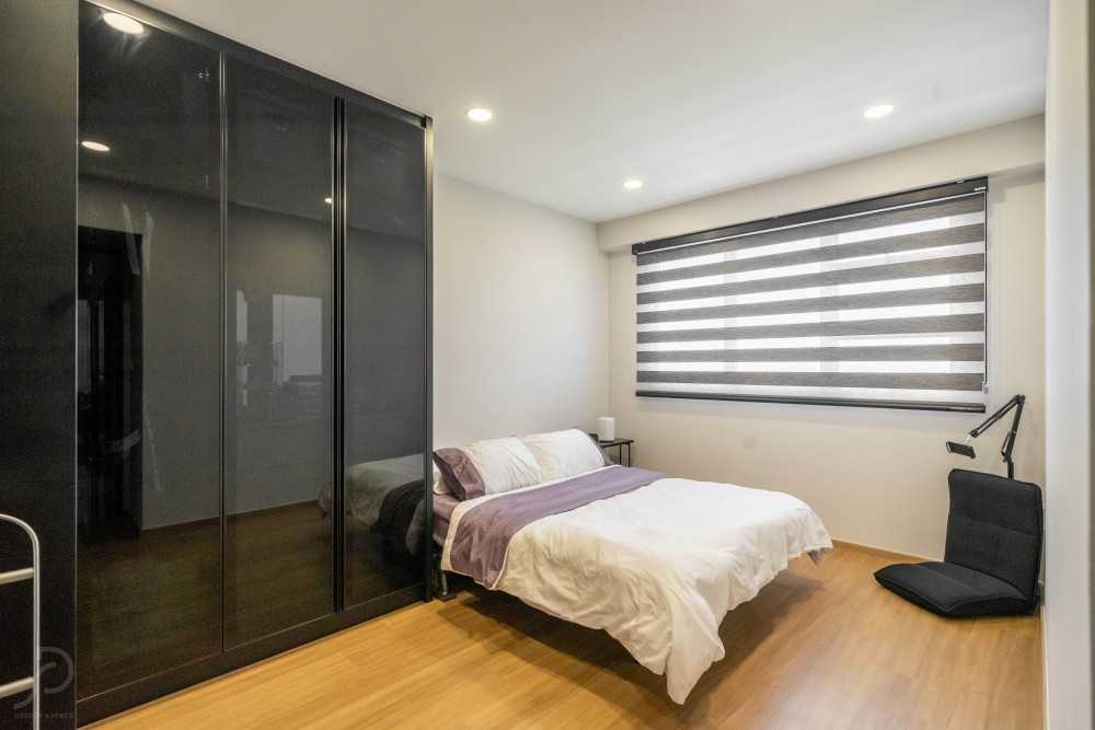 Contemporary Bedroom with Platform Bed and Wardrobe