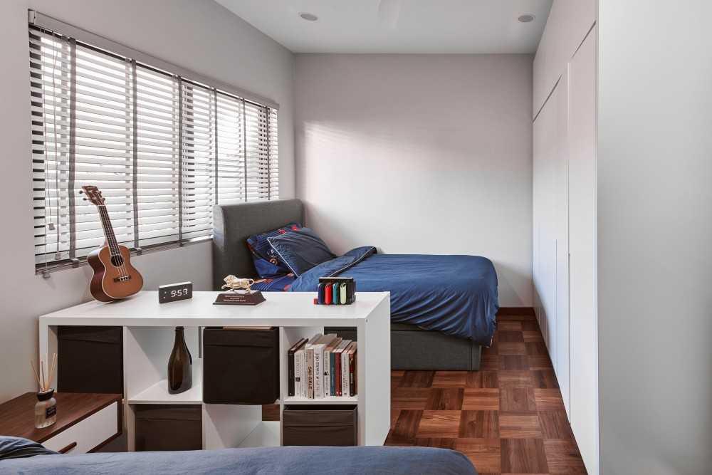 Modern Bathroom with Wardrobe and Bedside Table