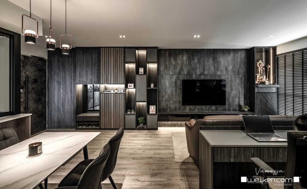 Contemporary Living Room with TV Console and Sofa