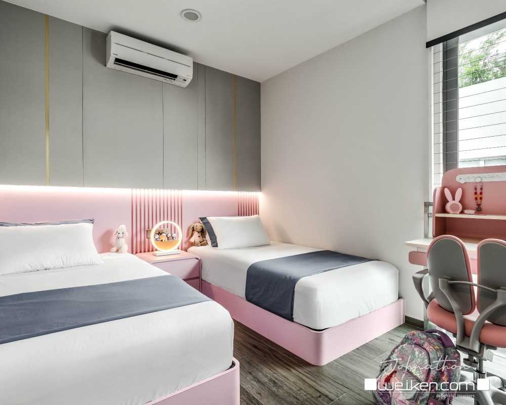 Modern Kids Room with Children's Beds and Bed