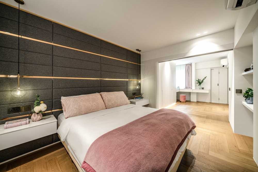 Modern Bedroom with Built-in Bed and Closet