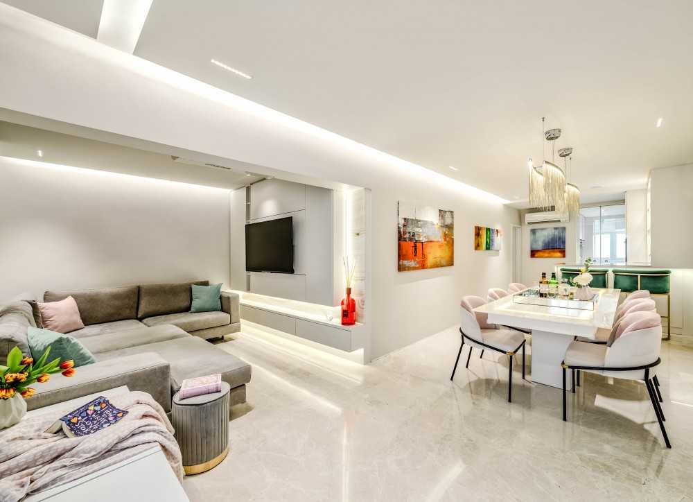 Modern Living Room with TV Console and Sofa