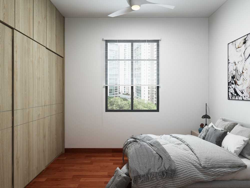 Scandinavian Bedroom with Wardrobe and Sliding Wardrobe