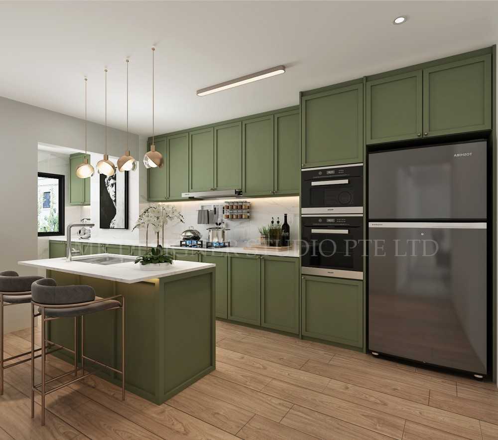 Eclectic Kitchen with Countertop and Vinyl Flooring