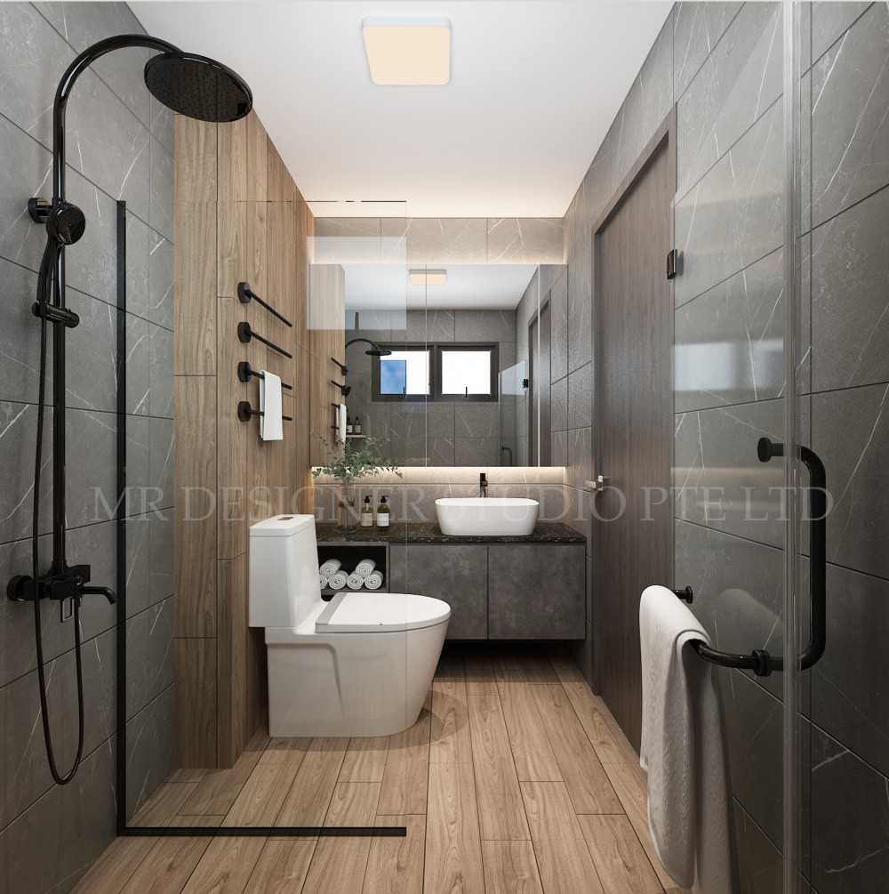 Eclectic Bathroom with Countertop and Homogeneous Tiles