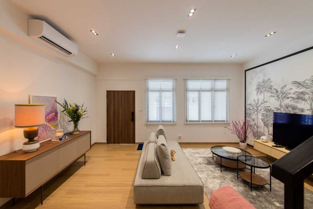 Contemporary Living Room with Sofa and Lighting
