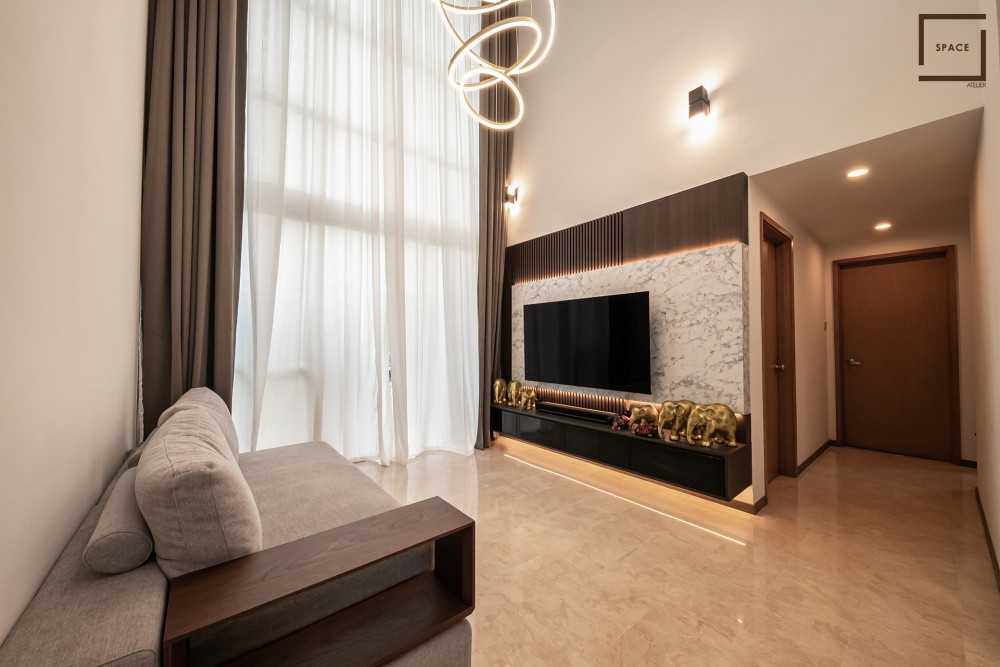 Modern Living Room with TV Console and Feature Wall