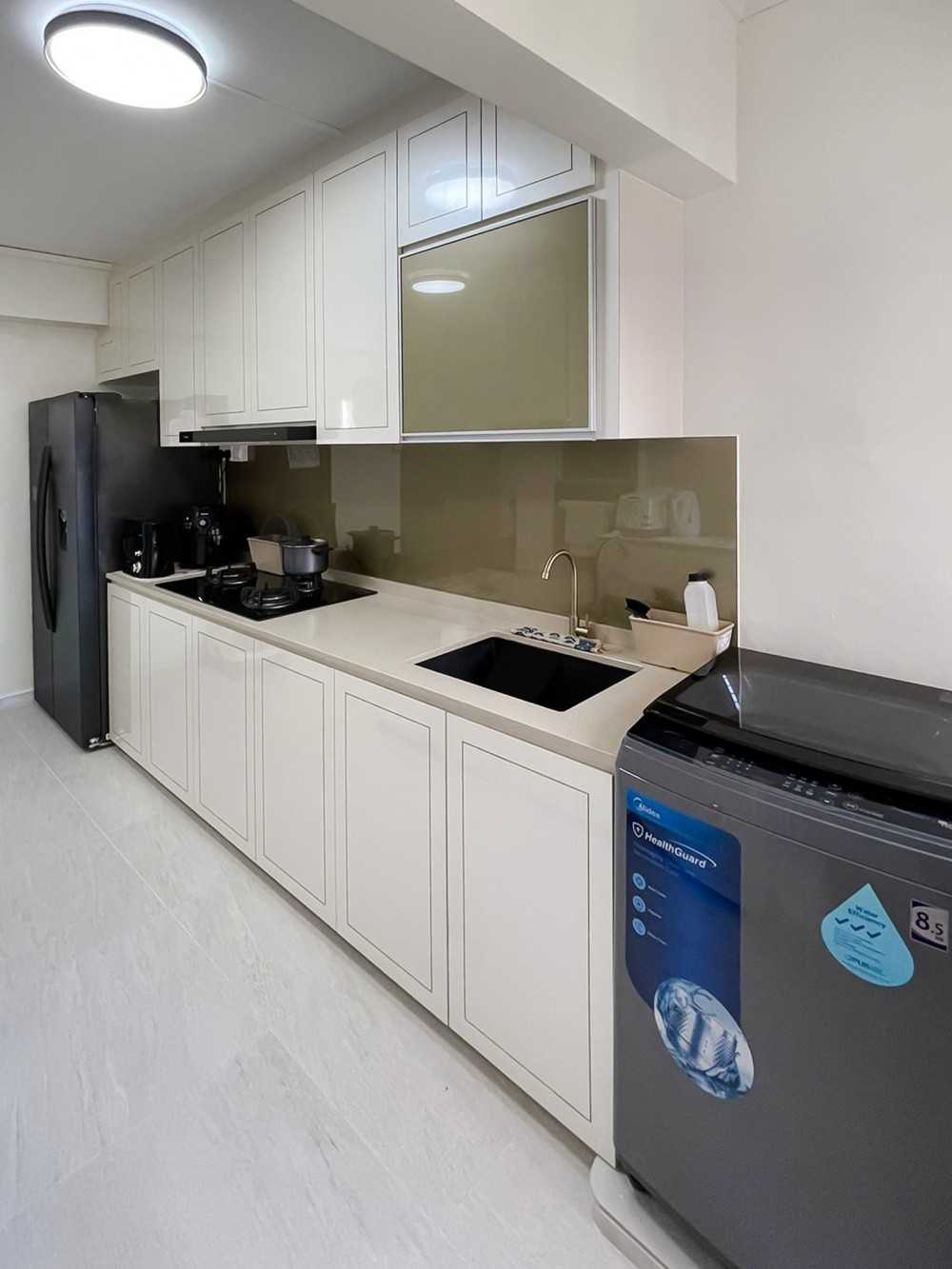 Scandinavian Kitchen with Countertop and Kitchen Accessories