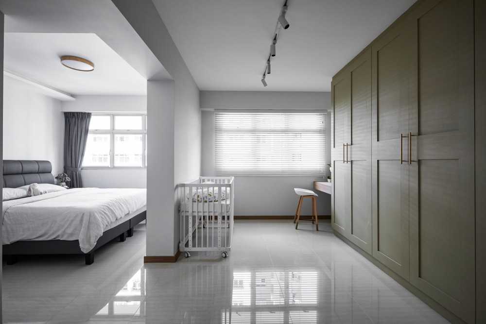 Contemporary Bedroom with Wardrobe and Children's Beds