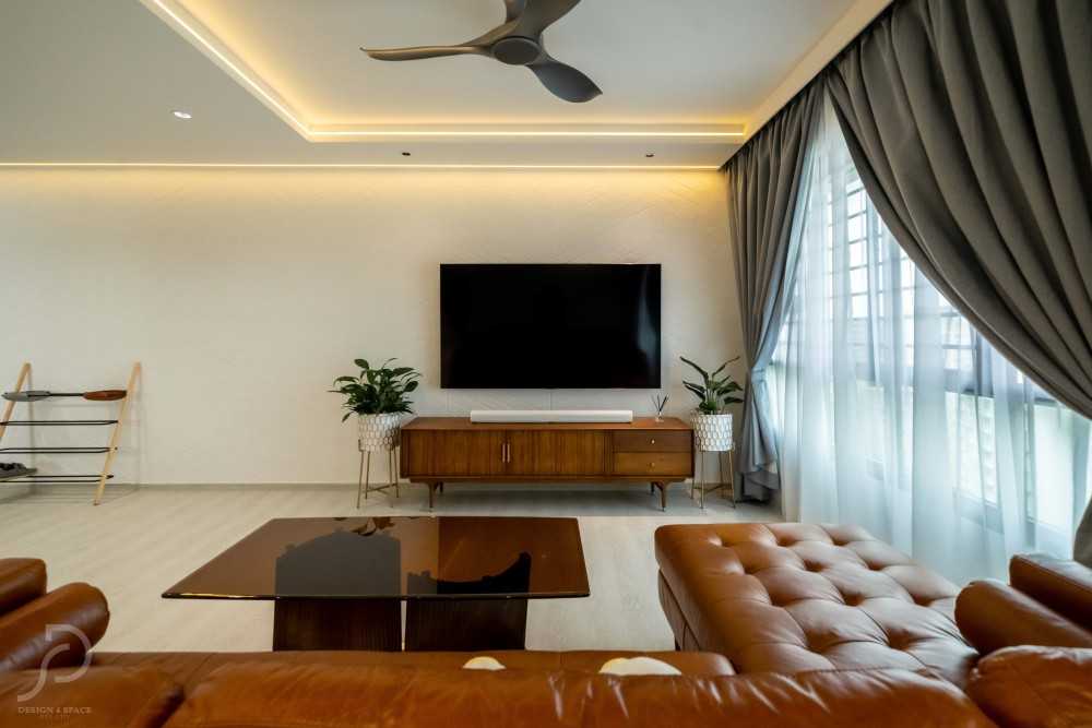 Modern Living Room with Vinyl Flooring and Feature Wall