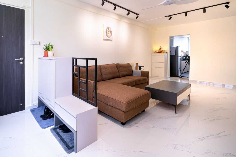 Minimalist Living Room with Ceiling Light and Sofa