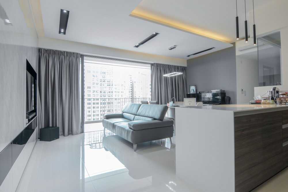 Modern Living Room with TV Console and Feature Wall