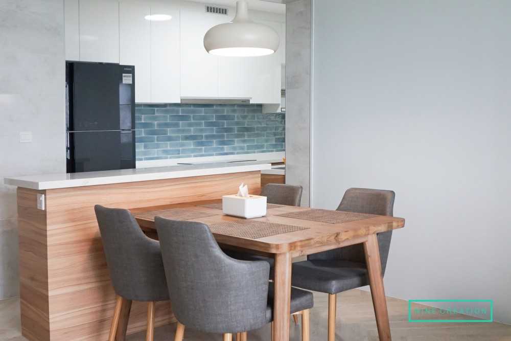 Contemporary Dining Room with Ceiling Light and Dining Table