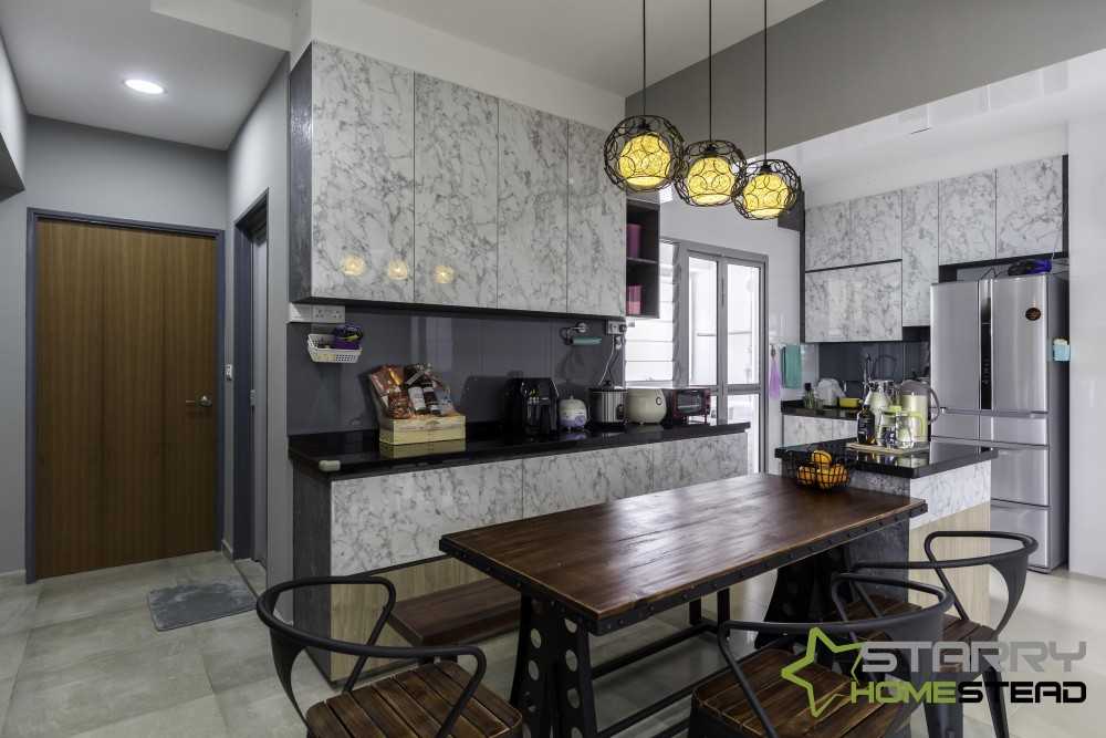 Industrial Dining Room with Dining Table and Dining Chairs