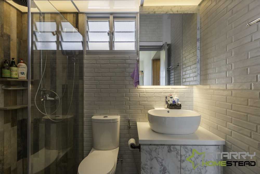 Industrial Bathroom with Mirror and Vanity Counter