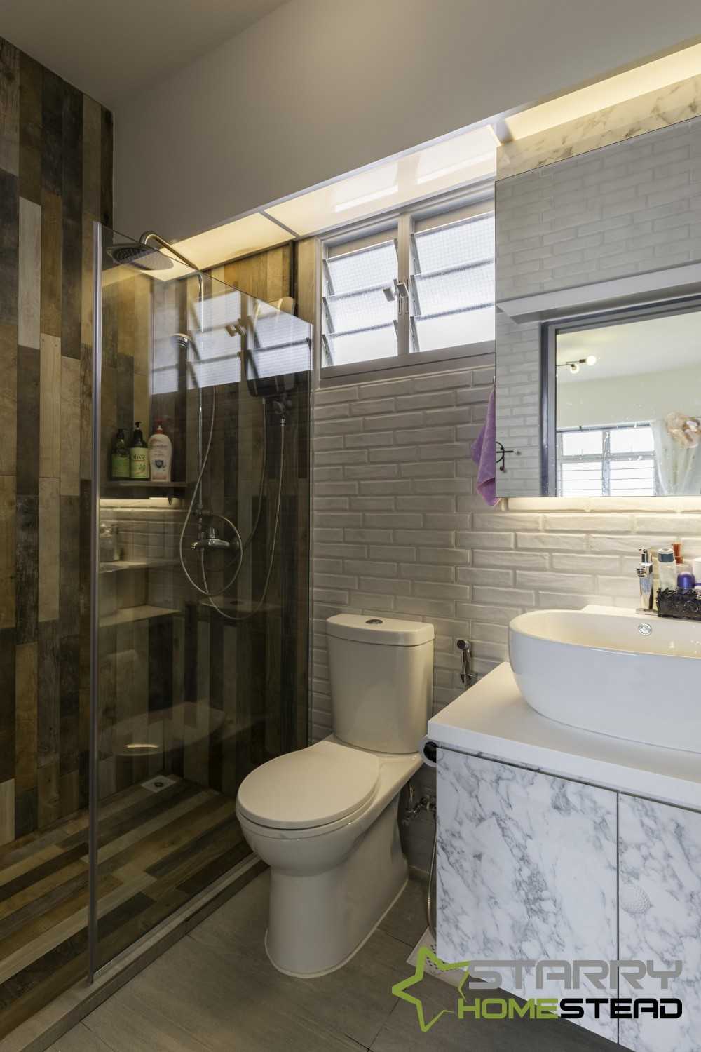 Industrial Bathroom with Mirror and Vanity Counter