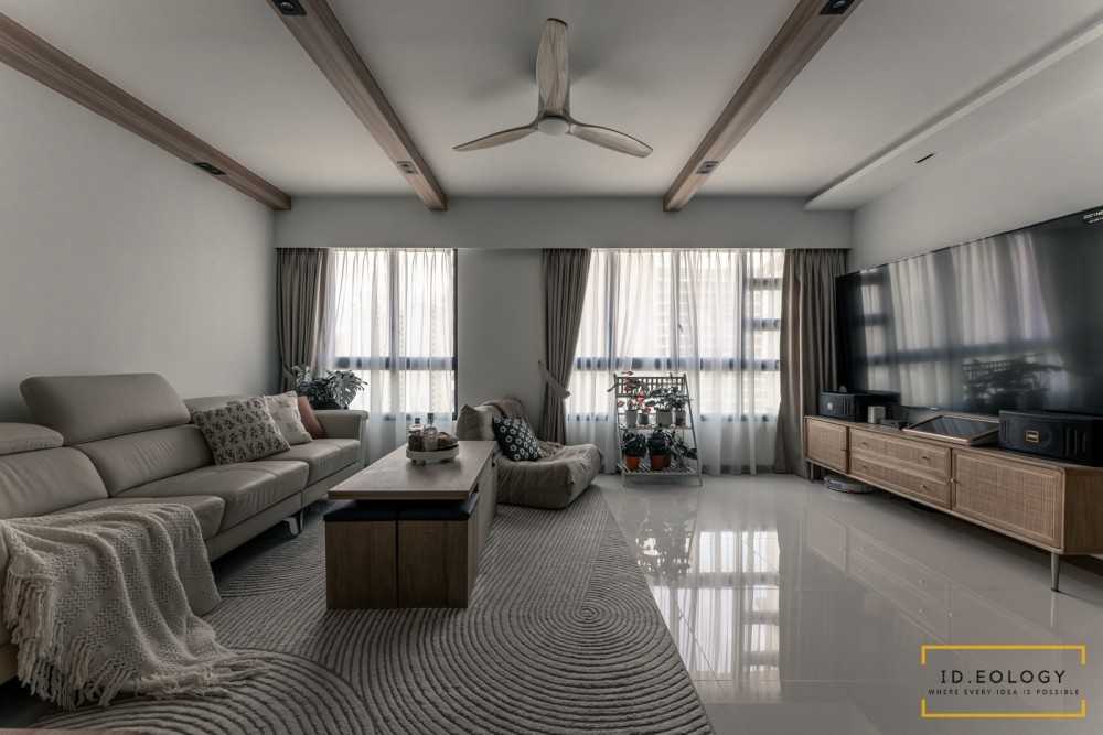Minimalist Living Room with Settee and Vinyl Flooring