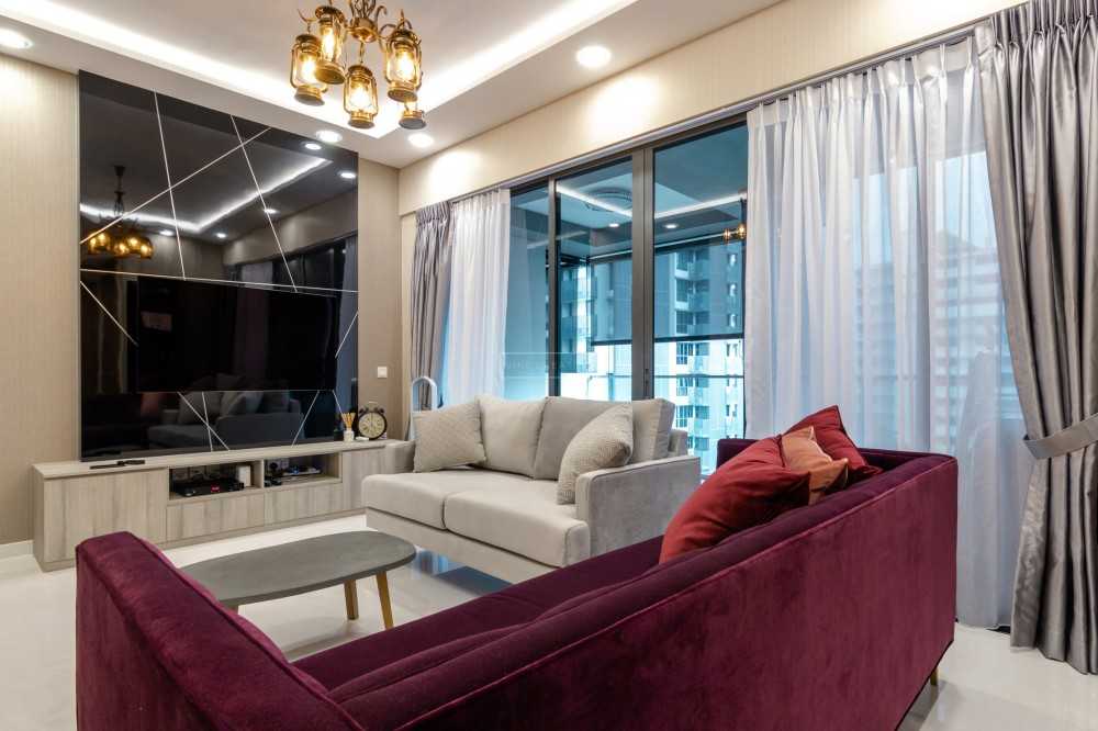 Modern Living Room with TV Console and Feature Wall