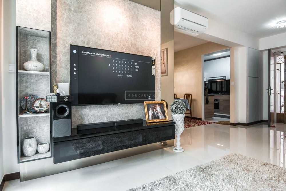 Eclectic Living Room with Bookshelf and TV Console