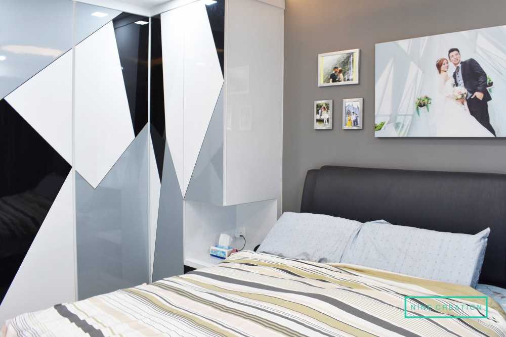 Contemporary Bedroom with Ceiling Light and Wardrobe