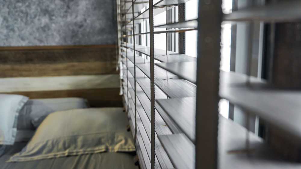 Industrial Bedroom with Wardrobe and Sliding Wardrobe