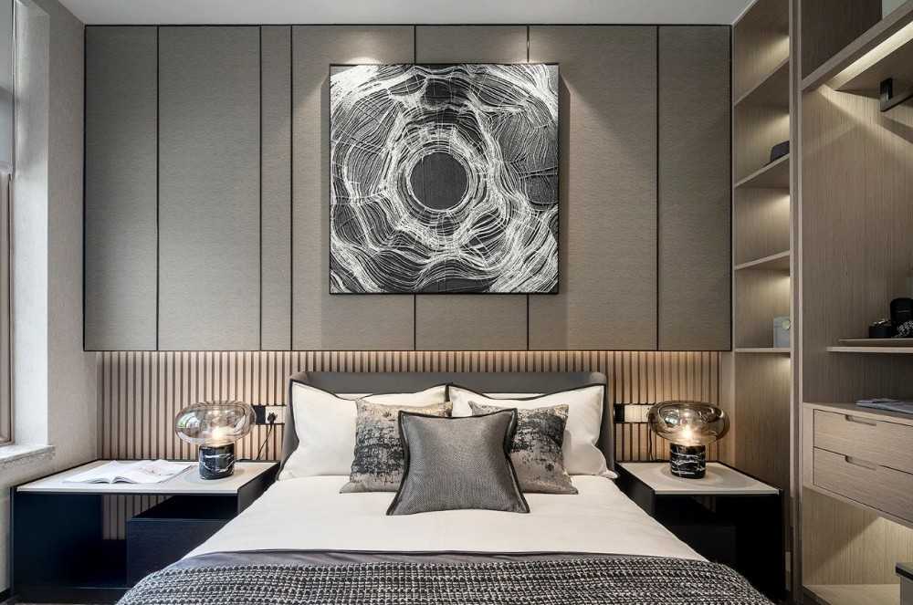 Contemporary Bedroom with Vinyl Flooring and Wardrobe