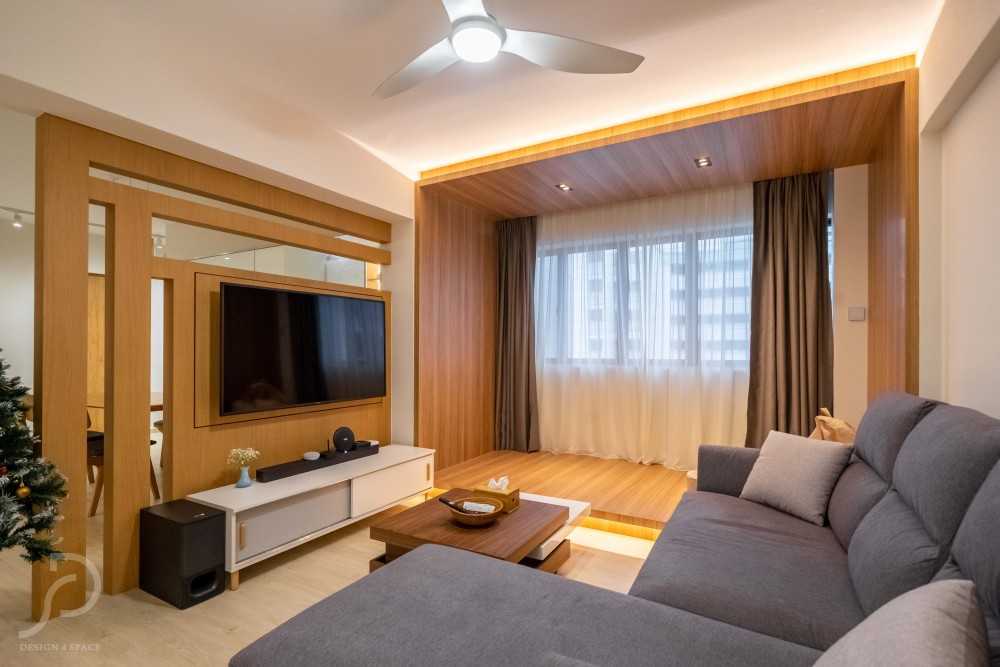 Modern Living Room with TV Console and Drop Light