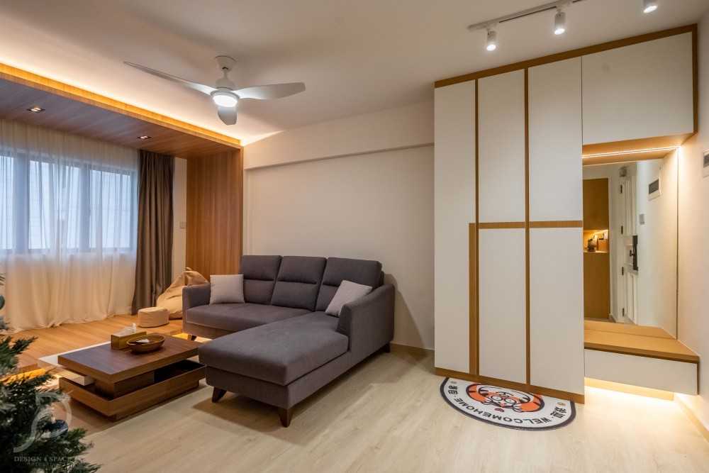 Modern Living Room with Feature Wall and Sofa