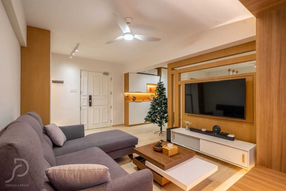 Modern Living Room with TV Console and Feature Wall