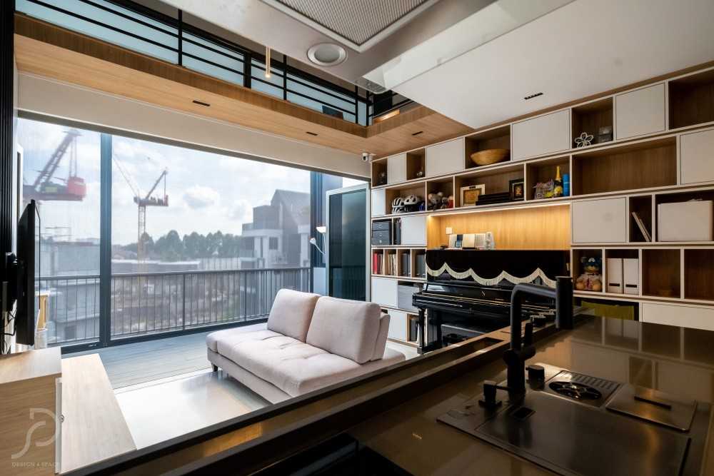 Contemporary Living Room with TV Console and Feature Wall