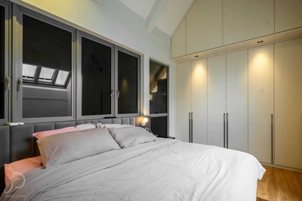 Contemporary Bedroom with Cove Lighting and Wardrobe