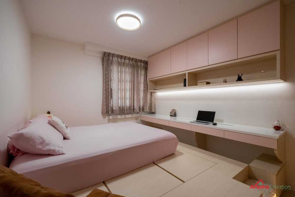 Contemporary Bedroom with Bookshelf and Wardrobe