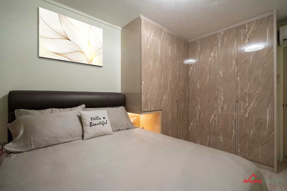 Contemporary Bedroom with Cove Lighting and Wardrobe