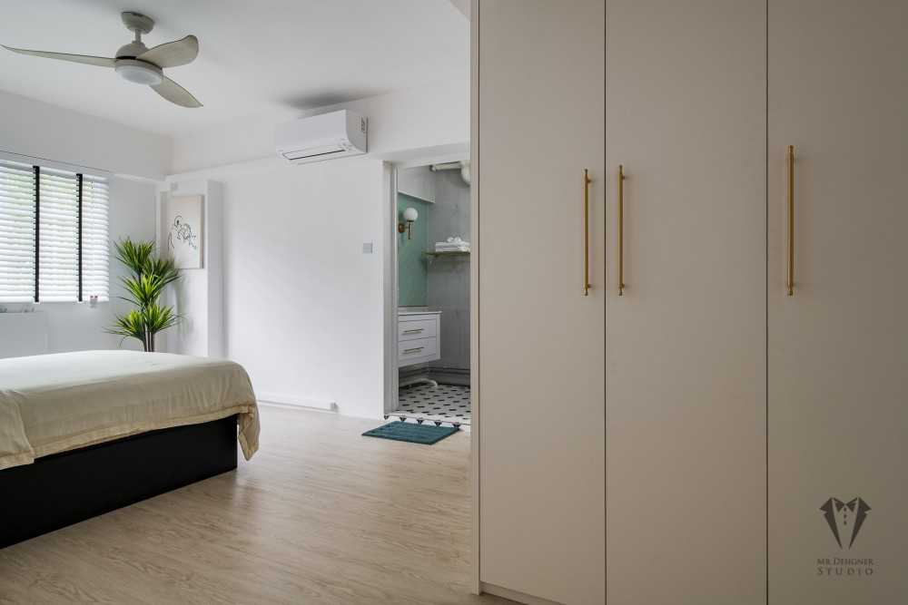 Country Bedroom with Platform Bed and Wardrobe