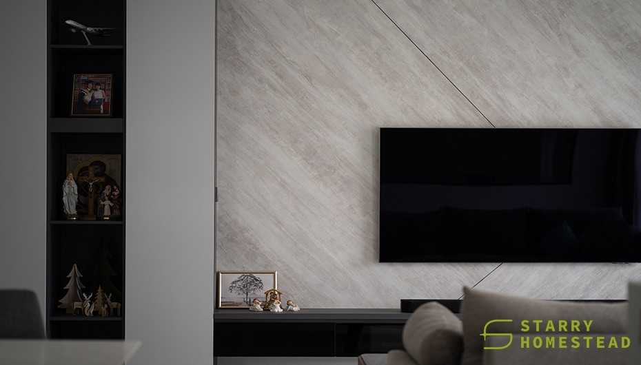 Modern Living Room with TV Console and Feature Wall