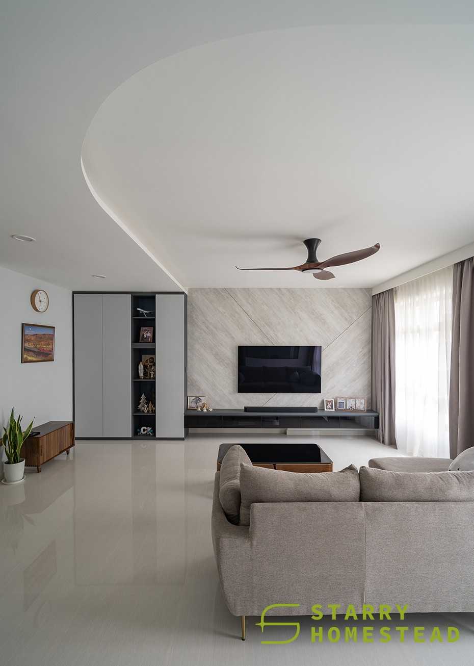 Modern Living Room with TV Console and Feature Wall