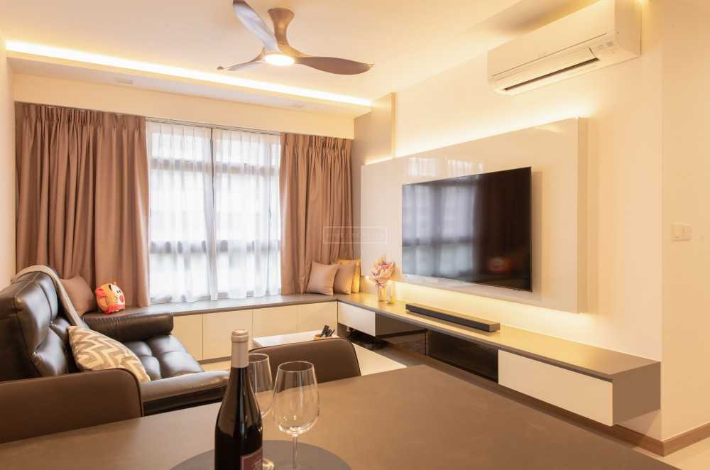 Modern Living Room with Settee and TV Console