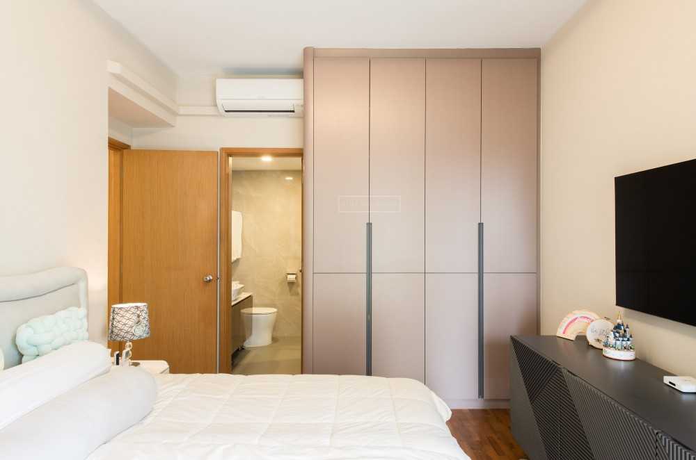 Contemporary Bedroom with TV Console and Wardrobe