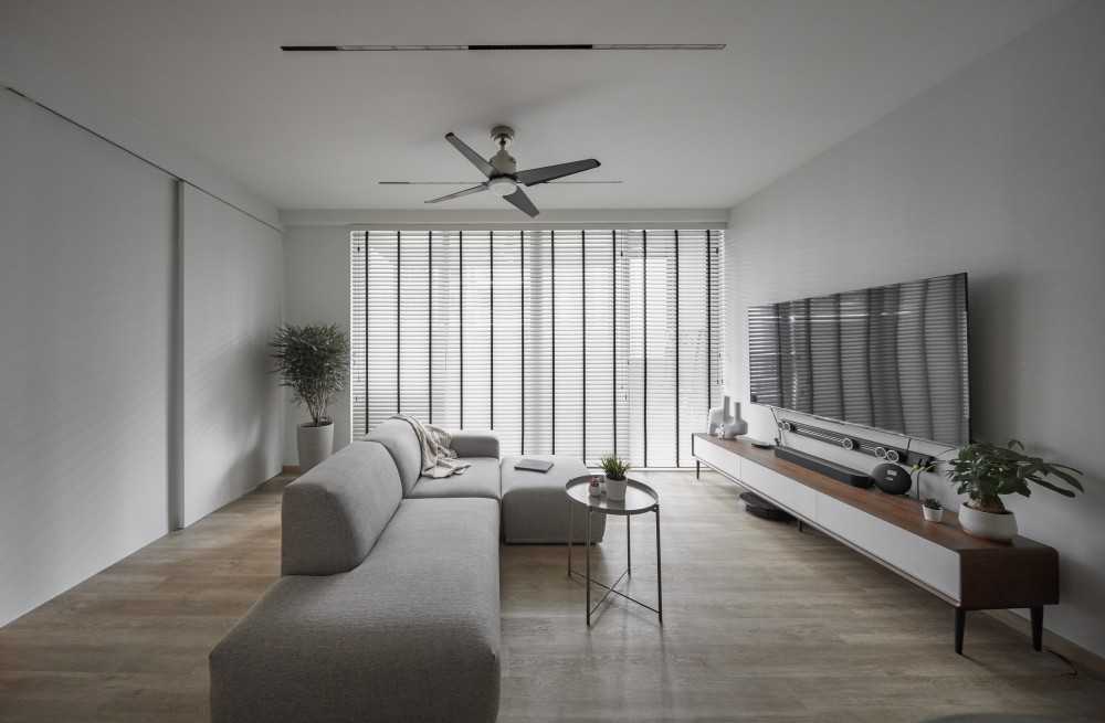 Scandinavian Living Room with Sofa and Side Table