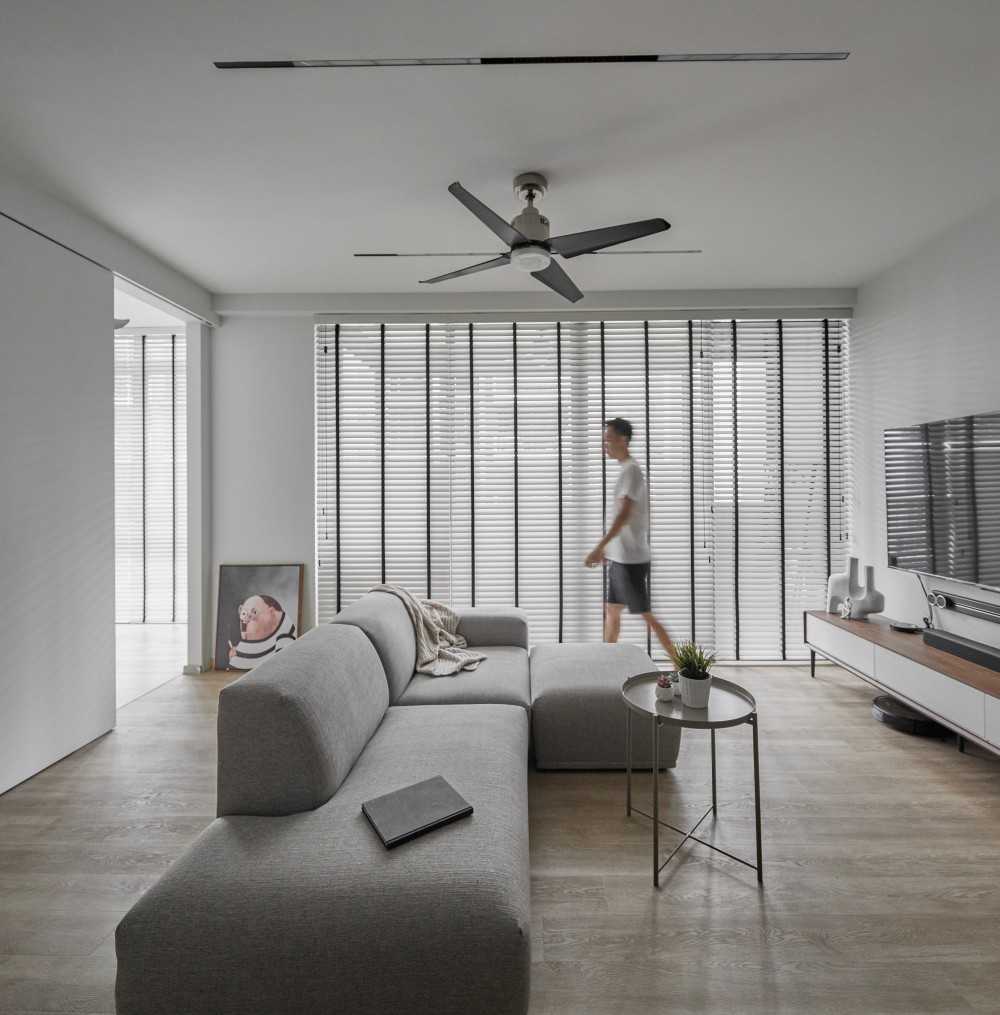 Scandinavian Living Room with Sofa and Side Table
