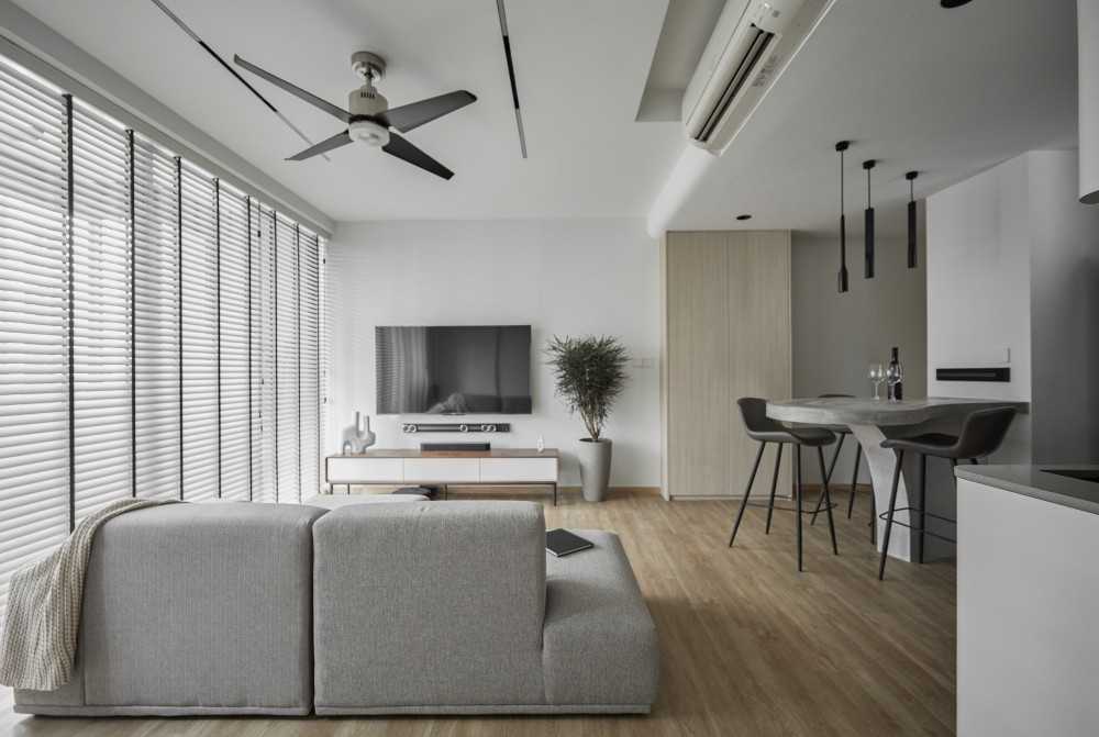 Scandinavian Living Room with Sofa and TV
