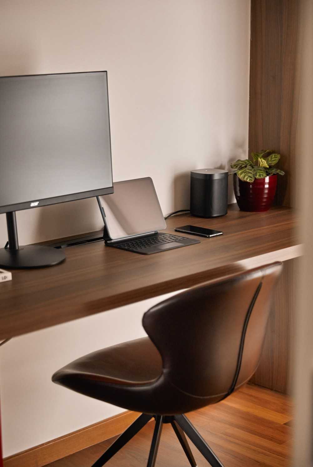 Contemporary Study with Desk and Desk Chairs