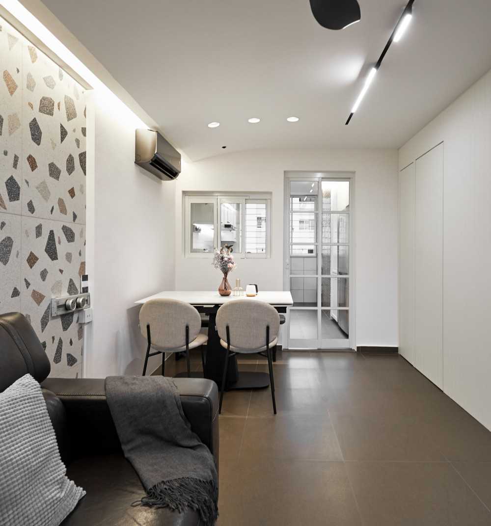 Contemporary Dining Room with Ceiling Light and Dining Table