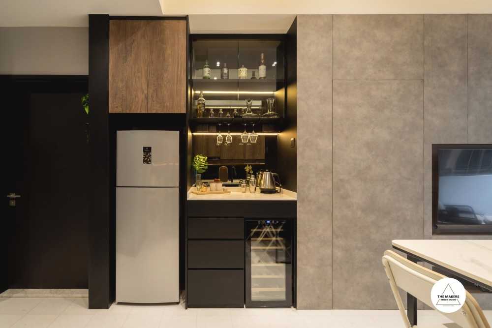 Industrial Wine Cellar with Bar Counter and Drinkware