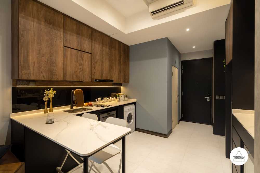 Industrial Kitchen with Kitchen Island and Open Kitchen
