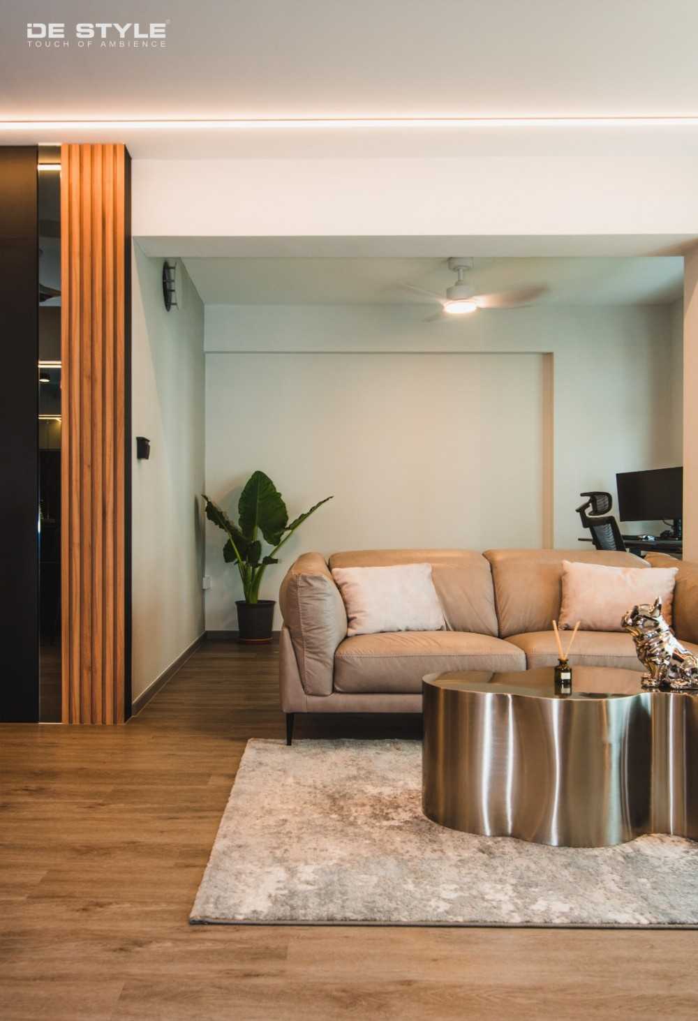 Contemporary Living Room with Vinyl Flooring and Flooring