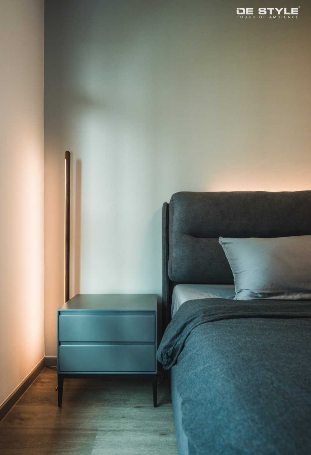 Contemporary Bedroom with Lighting and Lamps